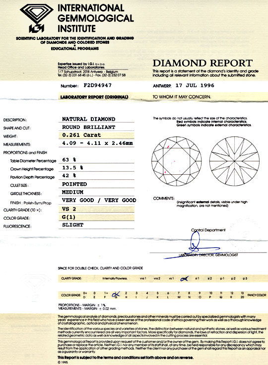 Foto 9 - Diamant, IGI, Brillant 0,261ct Top Wesselton VS2, D5713
