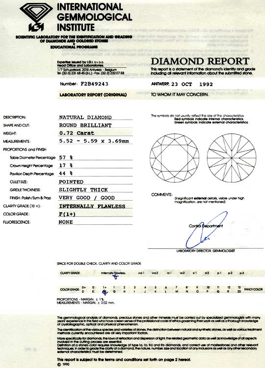 Foto 9 - Diamant 0,72ct IGI Lupenrein Top Wesselton Plus, D5868