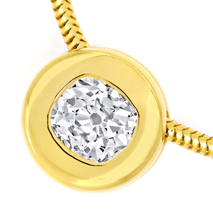 Foto 2 - Collier mit 0,53ct Diamant Top Wesselton 750er Gelbgold, R9749