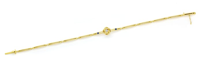Foto 1 - Antikes Gelbgold-Platin Armband mit Diamant und Safiren, S2013