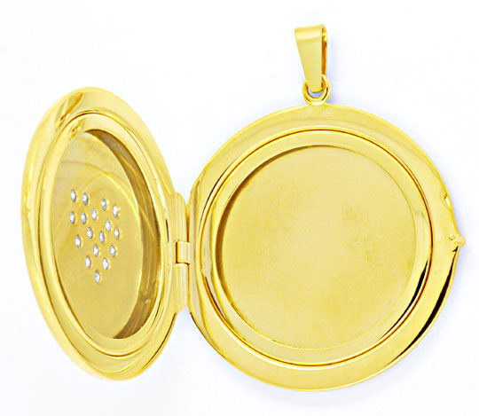 Foto 3 - Grosses Gold Medaillon, Herz mit Best Brillanten, S6162